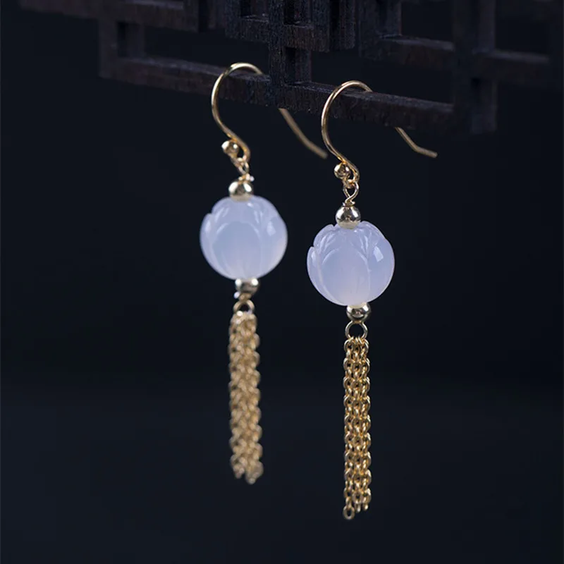 Серьги-кисточки из серебра 100% пробы с экзотической цепочкой | Украшения и