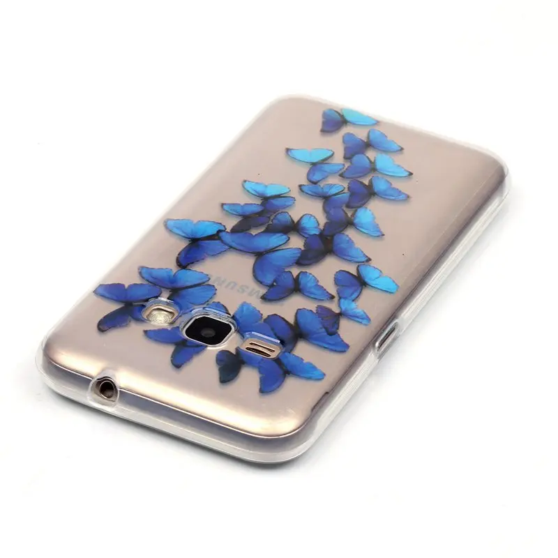 Горячая Pattern Blue butterfly ТПУ Мягкий Gasbag Обложка Чехол Для Samsung Galaxy J1 (2016) J120 Случае |