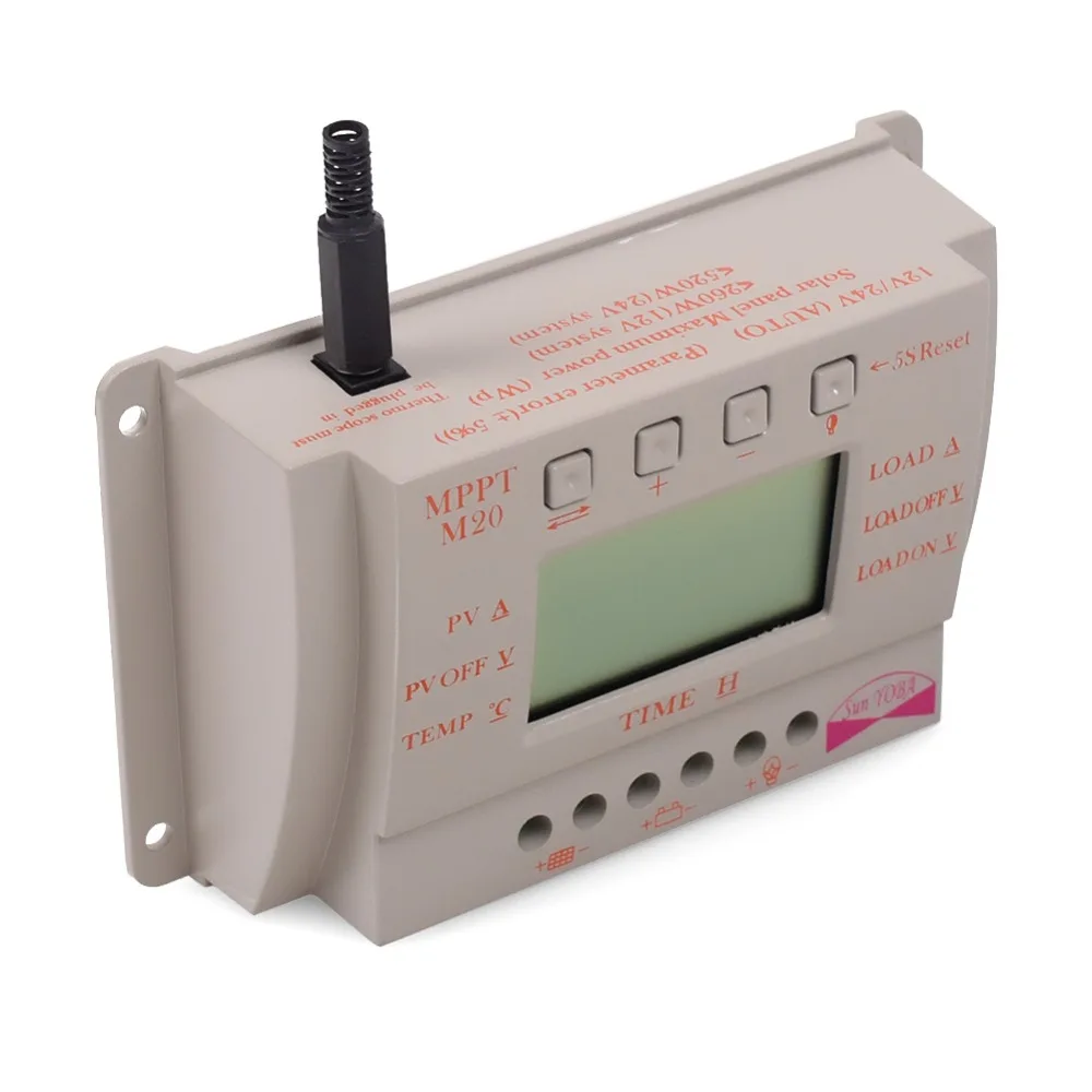 OOYCYOO MPPT 30A / 20A 10A зарядное устройство для солнечной батареи черный цвет свинцово