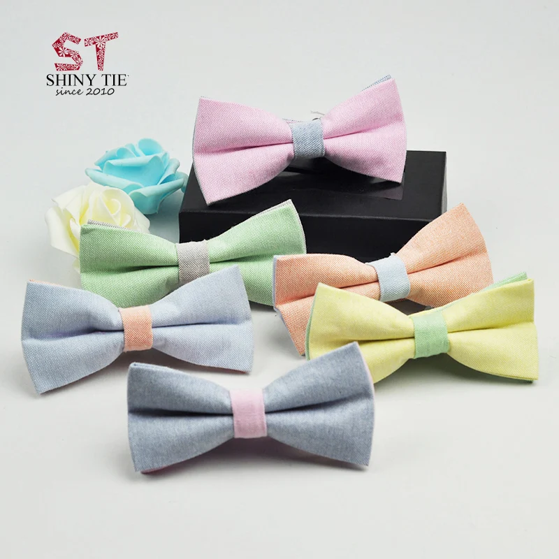 Бесплатная доставка мужские и женские галстуки-бабочки двухслойные цветные