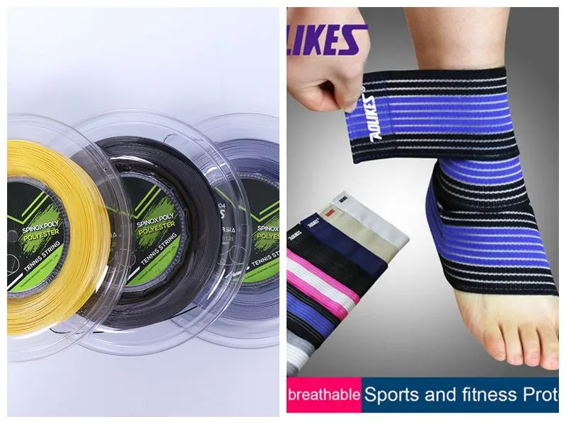 

1 Reel tennis string+4 ankle sports+4pcs wristbands
