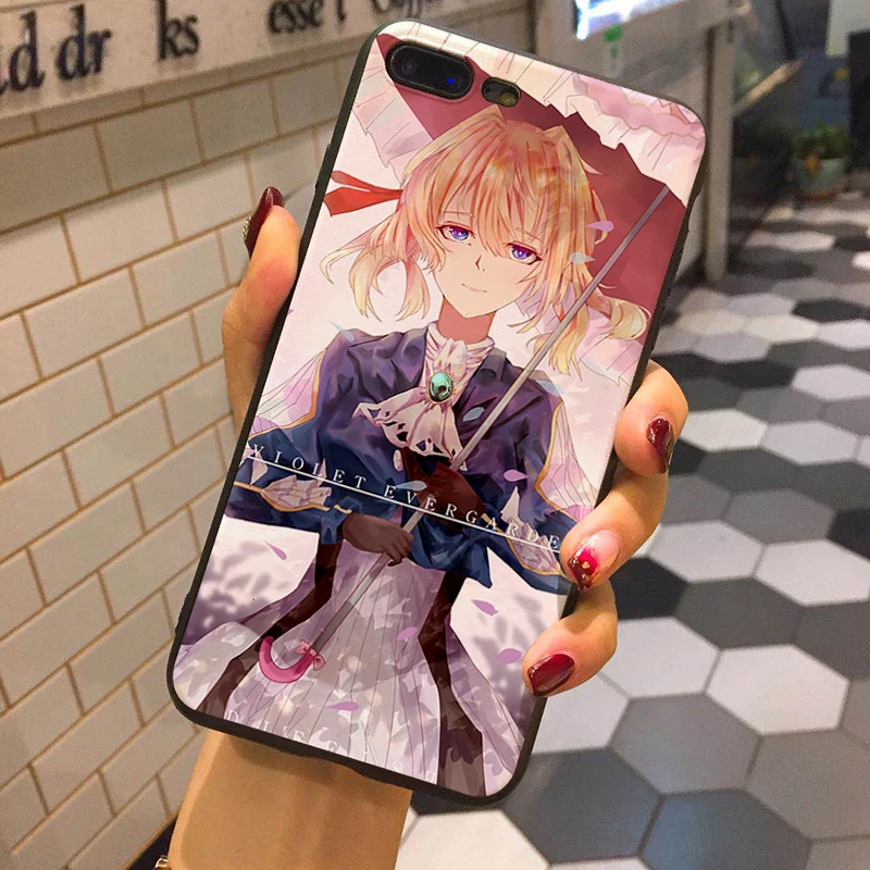 Аниме фиолетовый Evergarden новинка чехлы мягкий чехол для телефона iPhone 8 7 6 6S Plus X XS XR