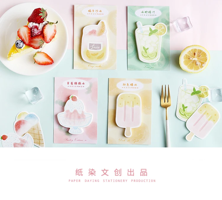 Kawaii Прохладный Лето; мороженое Блокнот N раз Sticky Примечания записная книжка слово книга Закладка Подарок пуля журнал канцелярские