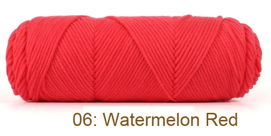 06 Watermelon Red Г/лот 400 натуральный мягкий хлопок пряжа для вязания ребенка Пряжа вязаный крючком вязакрючком шарф свитер, 4 мяча, различные цвета доступны - Цвет: 06 Watermelon Red