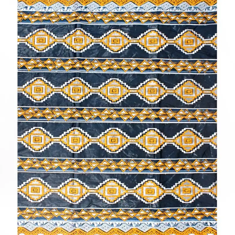 Фиолетовый Африканский кружевной ткани Гвинея Базен Riche ткань набор с 2 двор