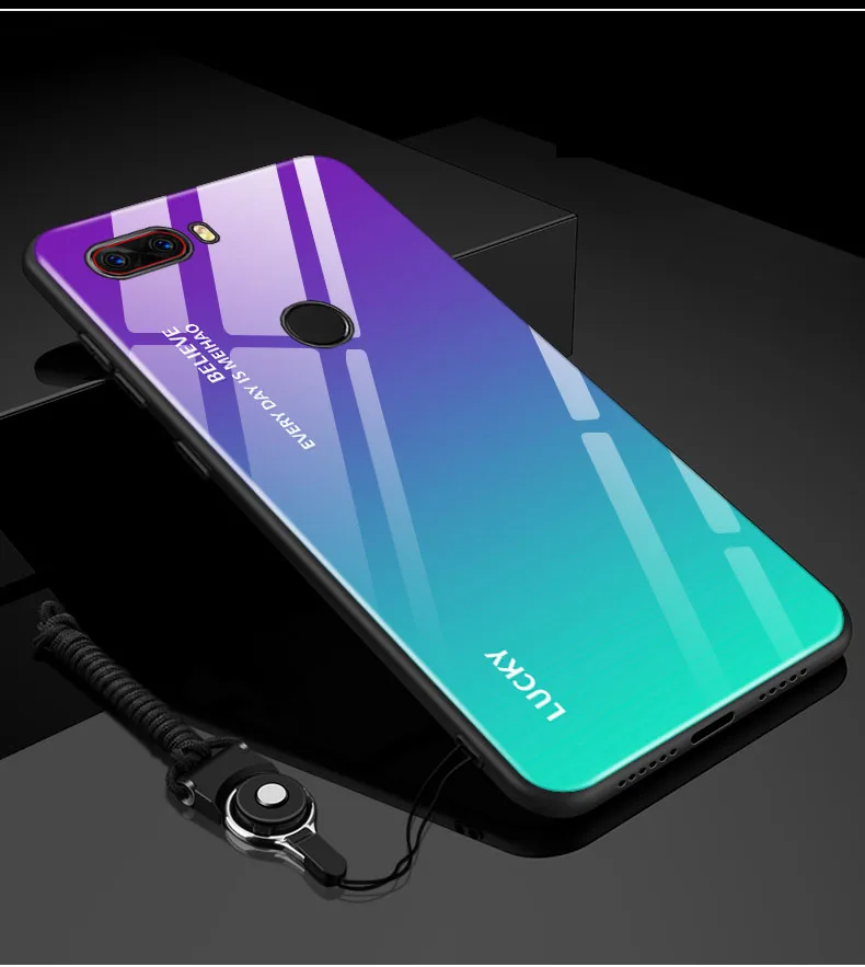Чехол из закаленного стекла для Nubia Z17S NX595J градиентный цвет синий луч Аврора кожа задняя крышка для Nubia Z 17S NX 595J чехол Coque