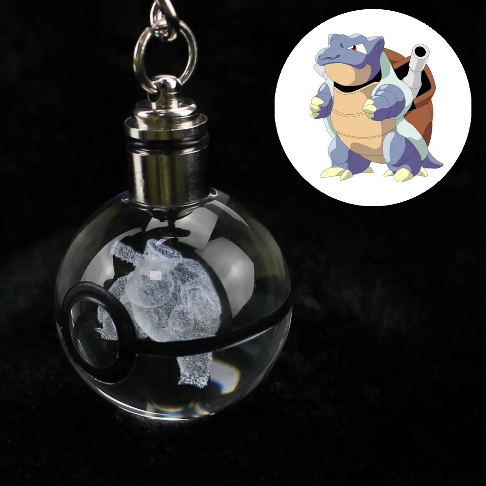 Горячая Charmander Eevee 3D гравировка стеклянный шар лампа Pokemon Go Новинка светильник светодиодный брелок красочный кулон детский подарок