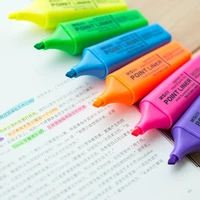 6 pcslot point color highlighter liner pen for paper kids drawing clean quick dry office accessories school supplies fb632