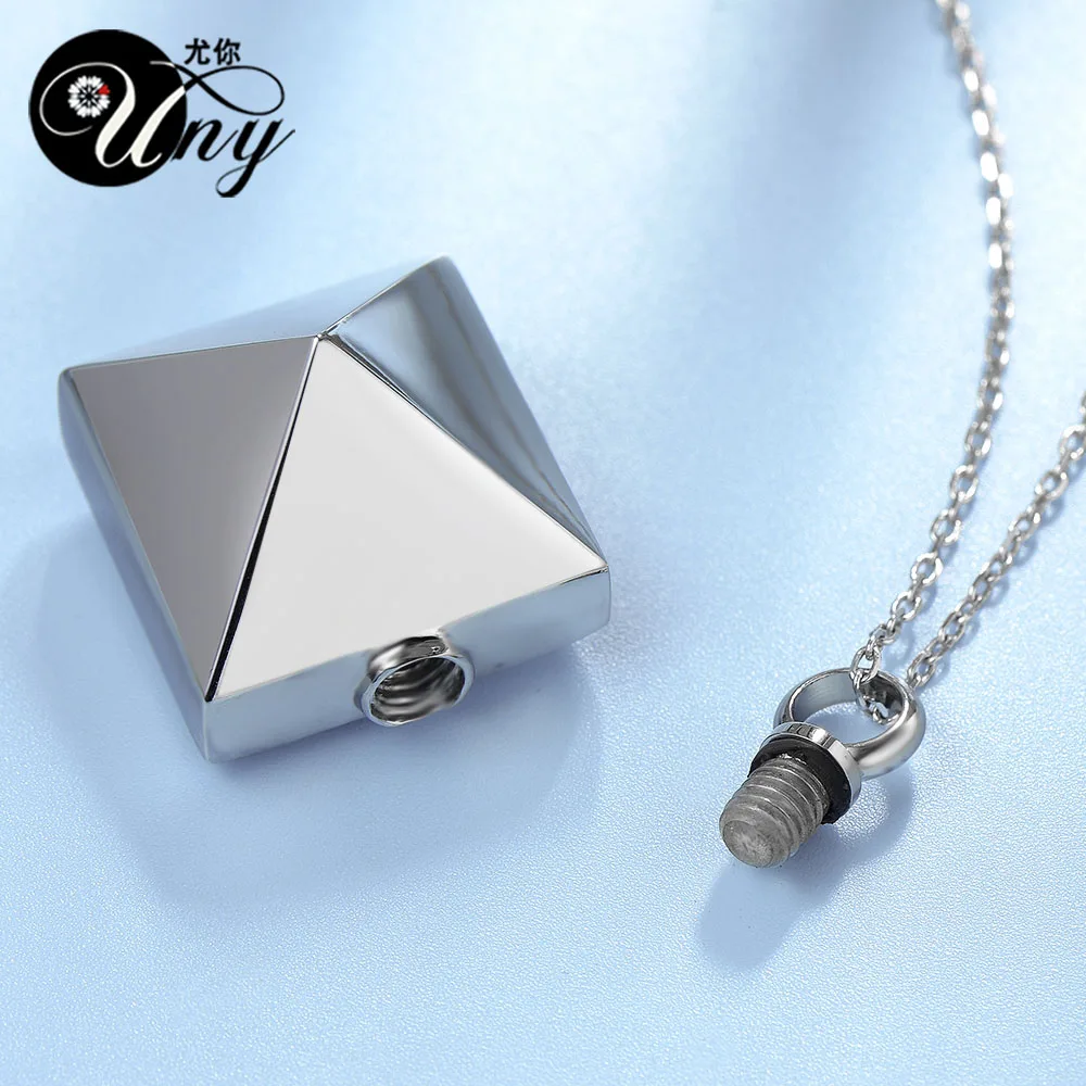 Uny Keepsake кремации пепел Пирамида ПЭТ урну Ожерелья для мужчин подвеска духи