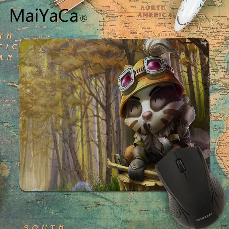 MaiYaCa League Of Legends Teemo заказной Ноутбук игровой маленький резиновый коврик для мыши ПК Компьютерная мышь коврик для ПК ноутбук