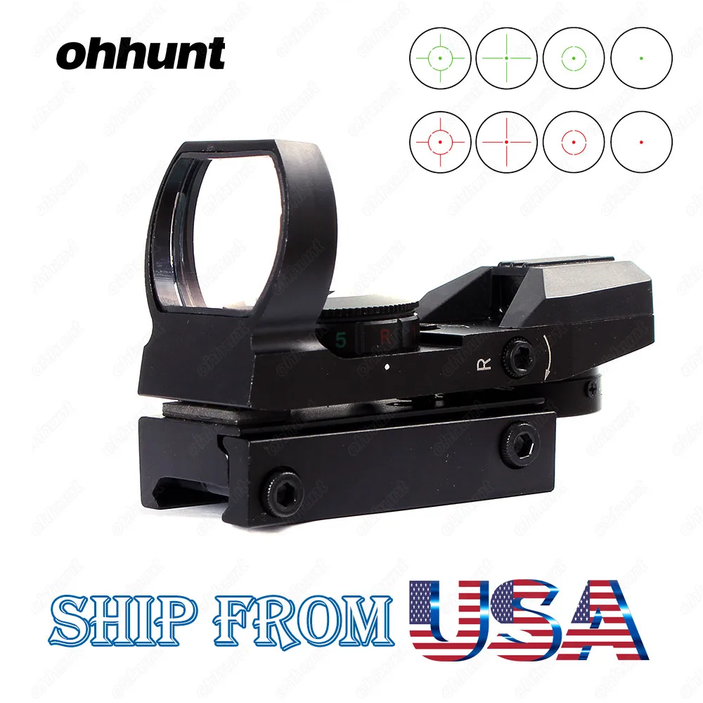 Ohhunt тактический охотничий 1X22 имитирующий голографический 4 Сетка светоотражающий красный зеленый точка зрения прицел параллакса Пикатинни Крепление