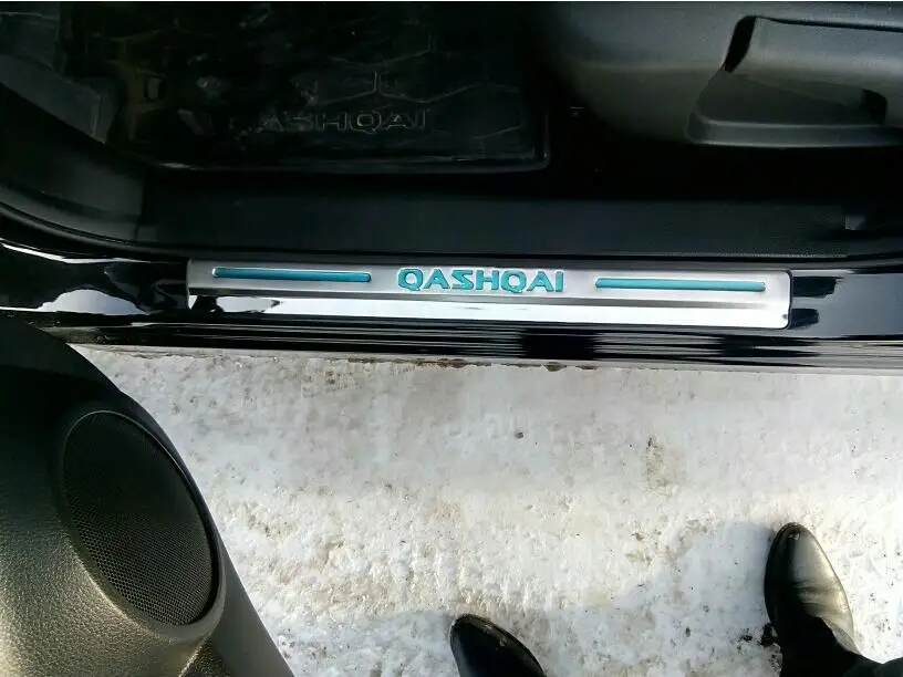 Для Nissan Qashqai j11 2007- накладка на дверной порог приветствуется защита педали из нержавеющей стали аксессуары для стайлинга автомобилей 4 шт