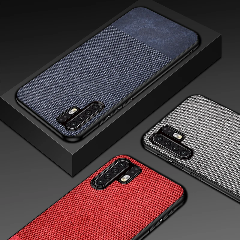 Нескользящий чехол для Huawei P30 Pro Роскошная ткань + Поликарбонат ТПУ задняя крышка
