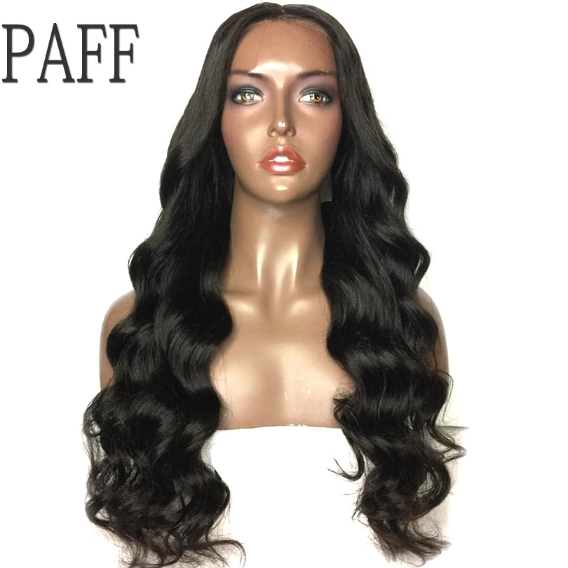 Вода волна человеческих волос парик перуанский Реми натуральный цвет средней