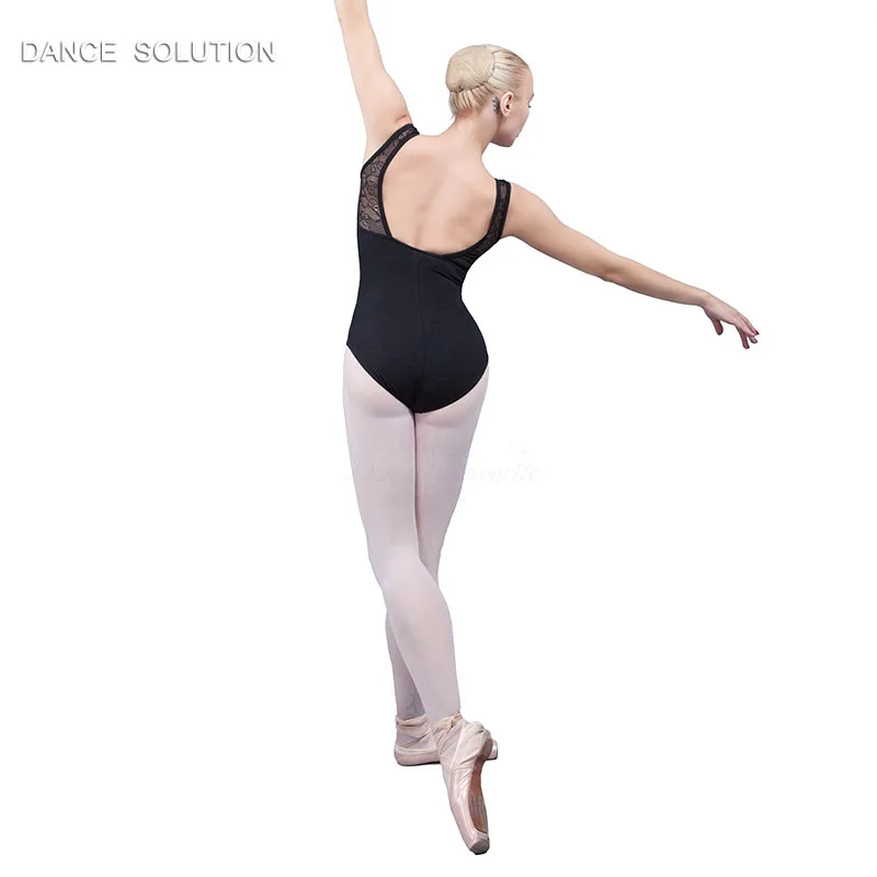 Black Cotton Lace Ballet Leotard Adult &amp Female Dance Dancewear Sleeveless-Open Back Dancing Clothes 01D0058 | Тематическая