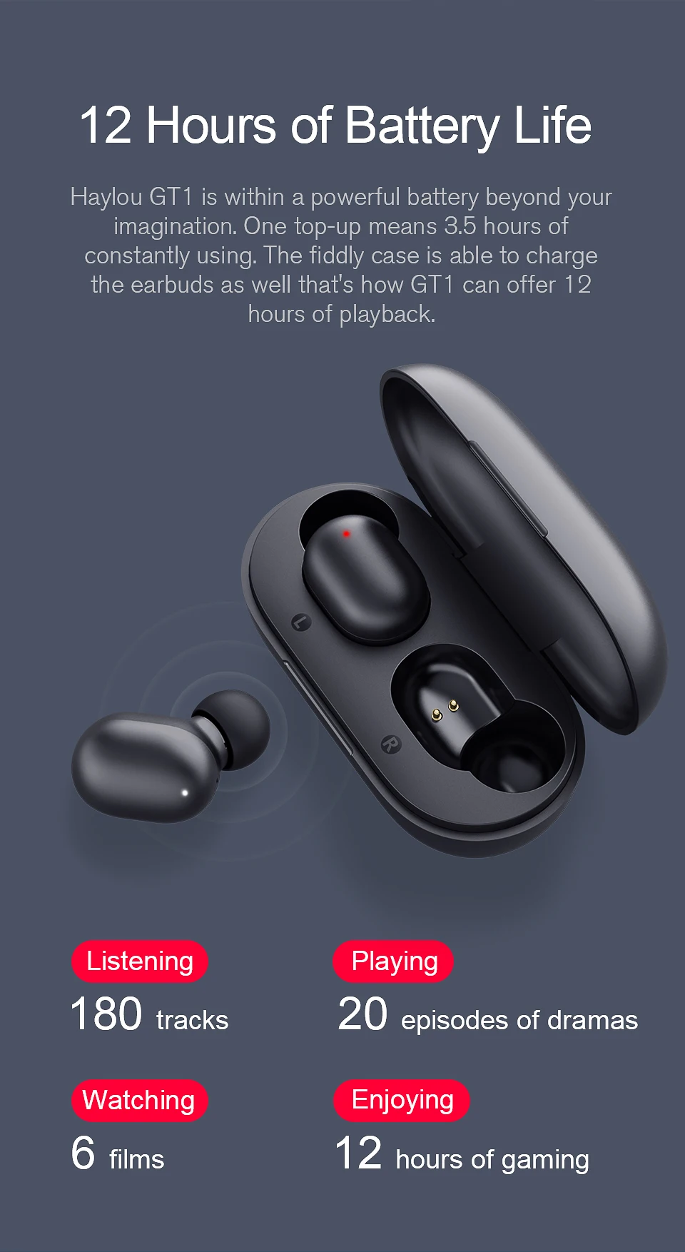Haylou GT1 отпечатков пальцев Touch Bluetooth наушники, HD стерео Беспроводной наушники, Шум отмена игровая гарнитура