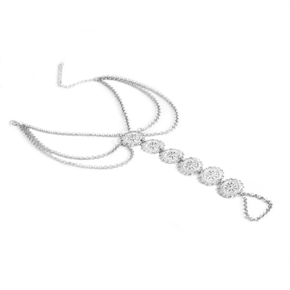 Silver Color F.I.N.S женские браслеты для щиколотки пляжное Украшение Ножной Браслет винтажный Boho Золотой Круглый серебряного цвета эффектные ножные браслеты подарок для женщин 1 шт - Окраска металла: Silver Color