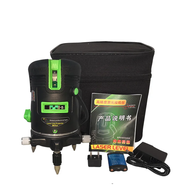 Лазерный уровень muli 5 линий функция наклона 360 микро регулировка поворот для