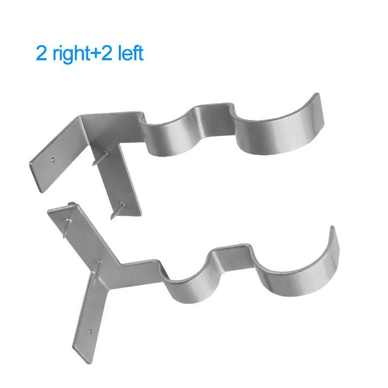 Silver 2pcs 2 шт/3 шт беспробиваемый двойной опорный карниз для штор в оконную рамку кронштейн креативный Римский стержень кронштейн 9 - Цвет: Silver 2pcs