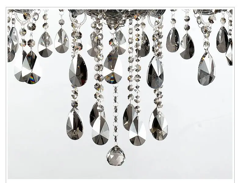 Роскошные 10/12 лампы Современная дымчато-серая хрустальная люстра s Современный