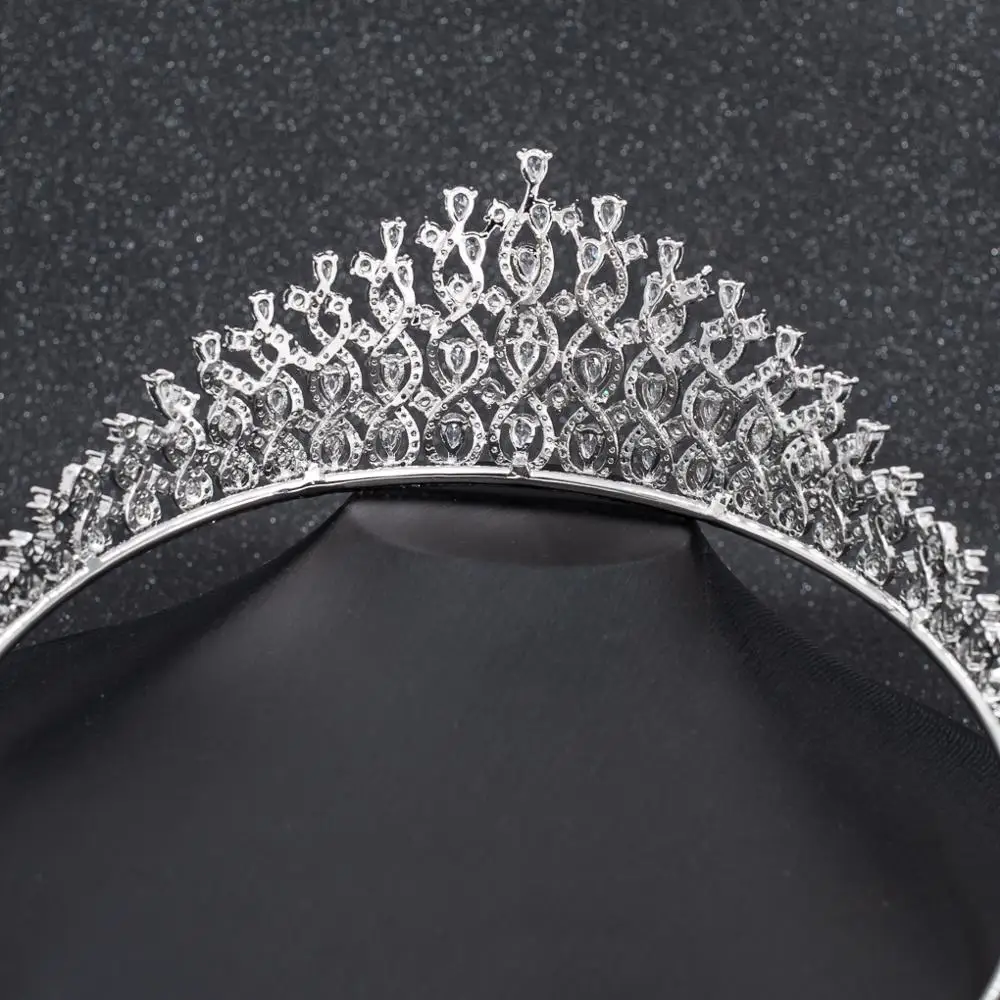 Фианит Свадебные тиара корона принцессы для женщин девушки выпускного вечера