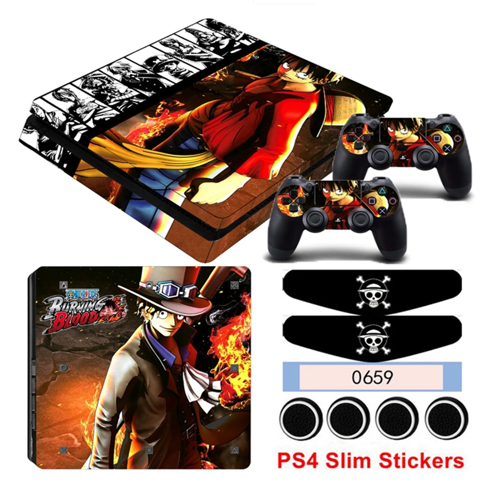 Чехол наклейка для игровой приставки 4 Slim PS4 Console и наклейки 2 slim контроллеров|cover