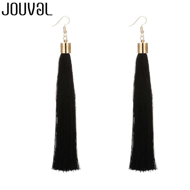 E1260-16 JOUVAL Серьги-кисточки женские длинные висячие серьги с бахромой женские серьги Boho массивные Brincos винтажный этнический Богемный ювелирные изделия - Окраска металла: E1260-16