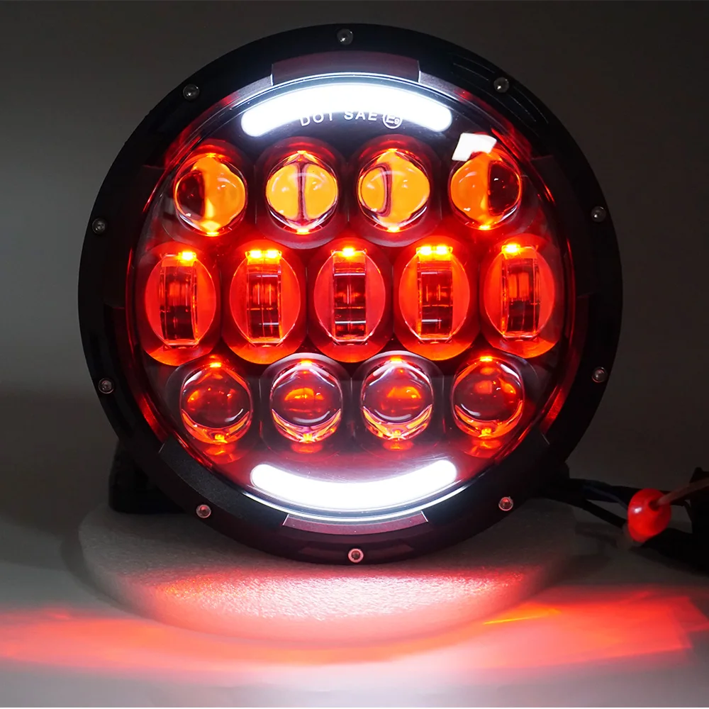 105 Вт 7 дюймов светодиодные фары Ангельские Глазки RGB Hi/Lo луч сигнала поворота DRL