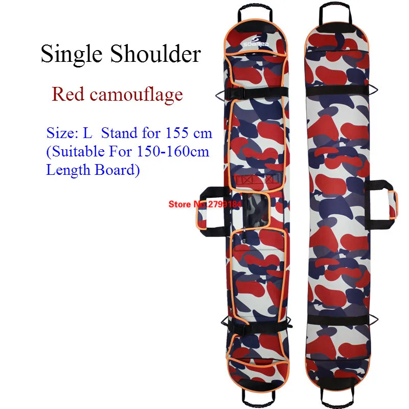 Red Size L Single Новая Лыжная Бортовая Сумка, сумка для сноуборда, лыжная Бортовая Сумка, устойчивая к царапинам, монобордная пластина, защитный чехол, ткань для дайвинга, полупокрытие - Цвет: Red Size L Single