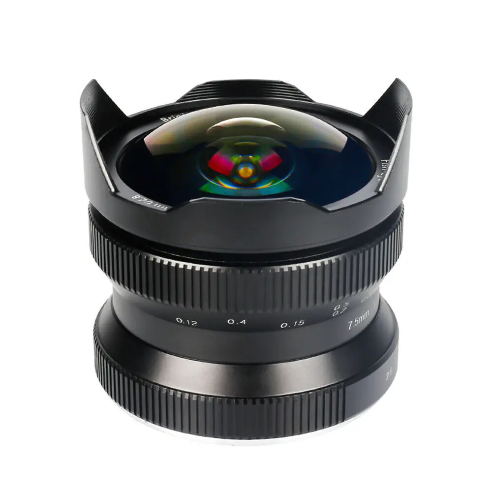 7 5 мм F/2 8 широкоугольный объектив рыбий глаз 180 градусов для Canon EOS M mount Camera s M1 M2 M3 M5