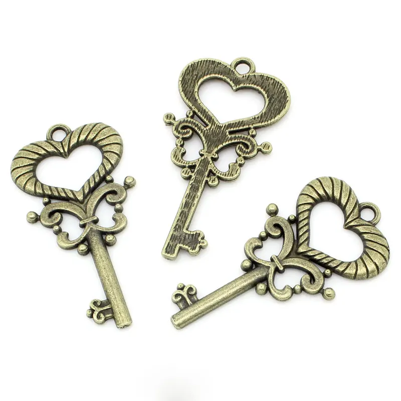Подвески DoreenBeads из металлического сплава подвески с брелоком античное бронзовое