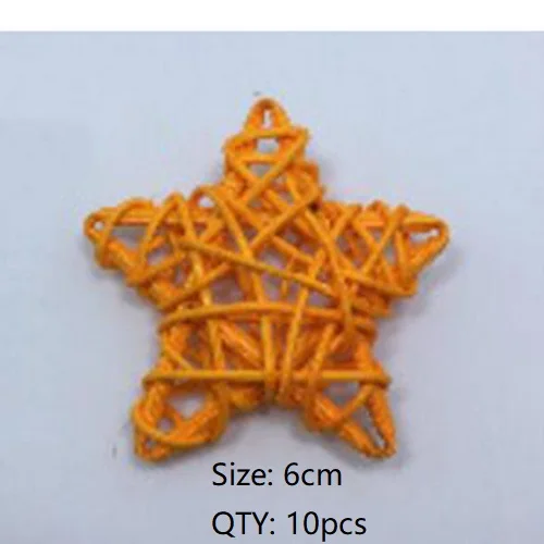6cm 10pcs 10/20 шт. круглые звезды ротанговая Пальма клубок искусственный цветок для свадьбы для рождественской вечеринки украшения для самодельного изготовления детский подарок венок для дома орнамент - Цвет: 6cm 10pcs