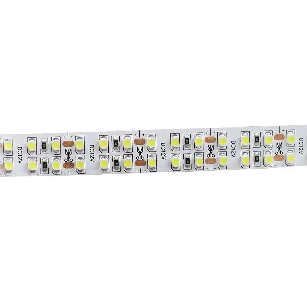 DC 12V затемнения SMD3528-1200 двухрядные гибкий светодиодный полосы 240 светодиодный s на метр 15 мм Ширина 1200lm на метр