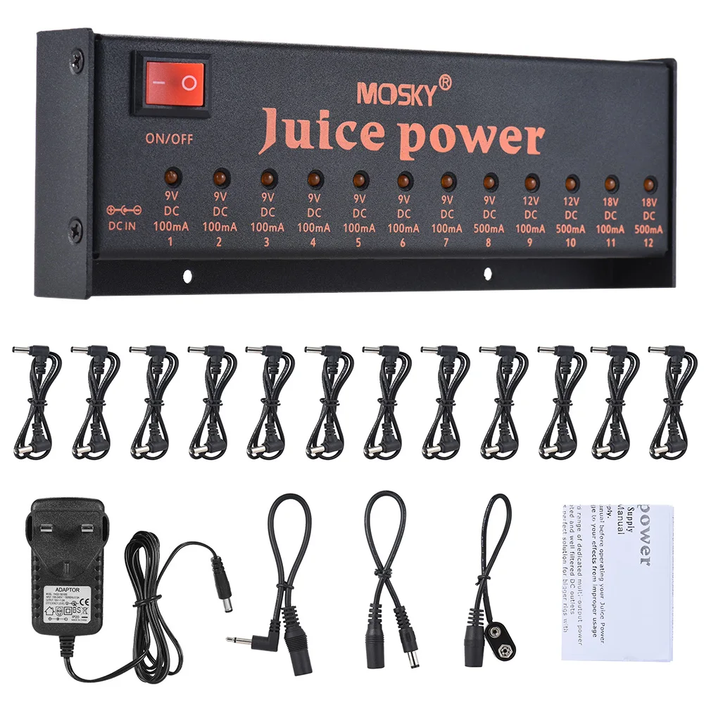 Новое поступление блок питания для гитарных эффектов MOSKY 9 В 12 18 в гитарные