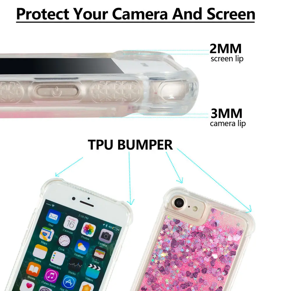 Glitter Stars Phone Cover for Apple iPhone 6 6S A1549 A1586 A1589 A1690 A1688 A1699 Dynamic Liquid Quicksand Soft TPU Back |