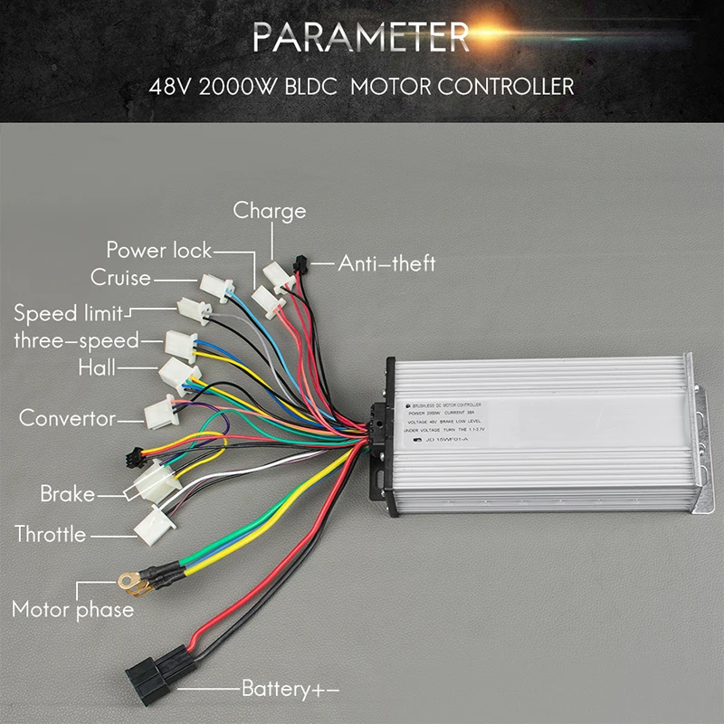 48V 2000W DC мотор электрический бесщеточный для электромобиля с ЖК дисплеем