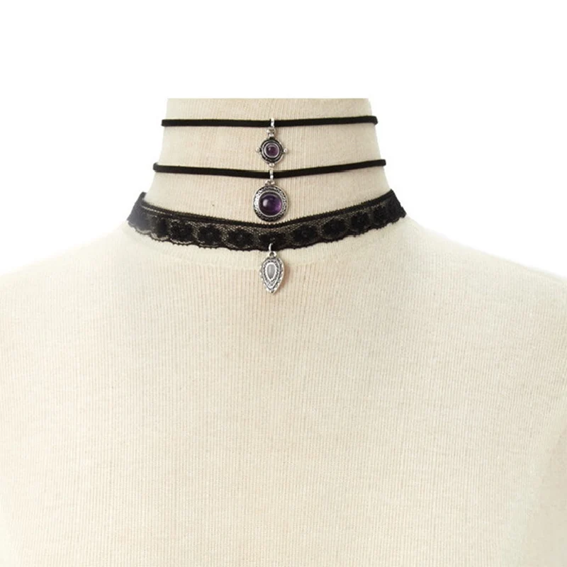 3 шт./компл. Кружева Бархат дроссель наборы Черная веревка Сплав Имитация