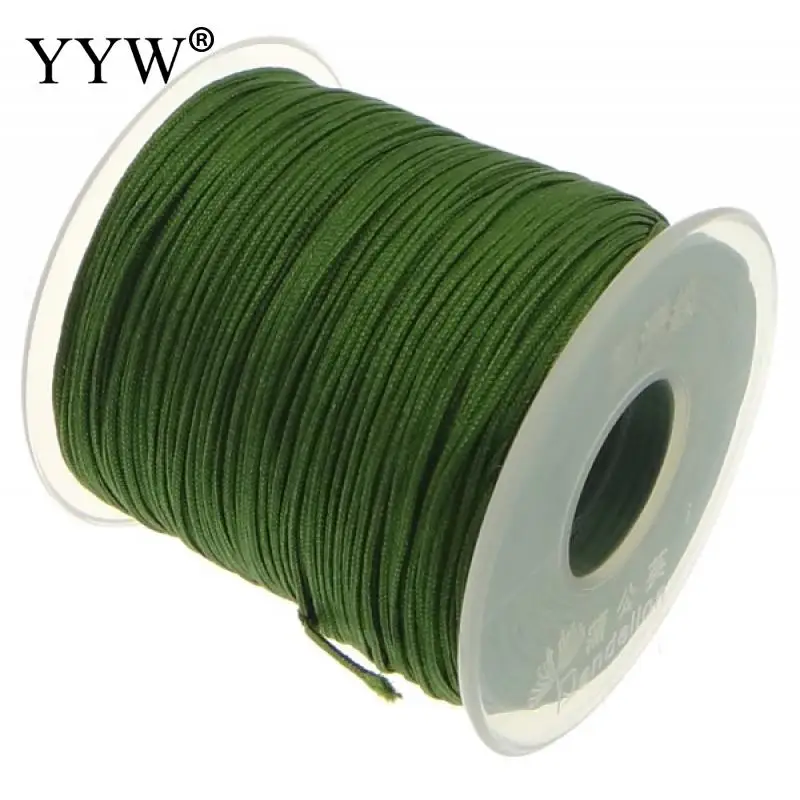 light green 100 ярдов 1 мм китайский узел нейлоновый шнур пластиковая катушка нитка, Плетеный ремешок Веревка Бисероплетение нить для ожерелья браслет Изготовление ювелирных изделий - Цвет: light green