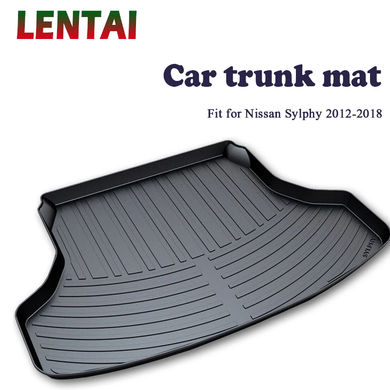 EALEN 1PC Car rear trunk Cargo mat For Nissan Sylphy B17 2012 2013 2014 2015 2016 2017 2018 Car Boot Liner Tray Anti-slip mat