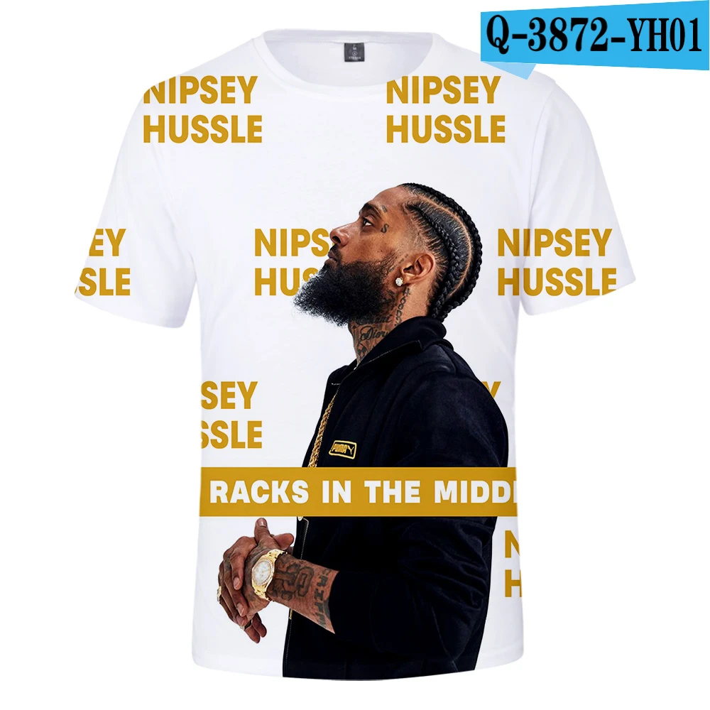 3D Короткая футболка с принтом Rapper nipsey hussle, Мужская/женская футболка в стиле Харадзюку, хип-хоп, футболка с коротким рукавом, крутая уличная одежда nipsey hussle - Цвет: 3D