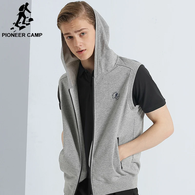 Жилет с капюшоном Pioneer Camp мужской брендовый Повседневный однотонный жилет