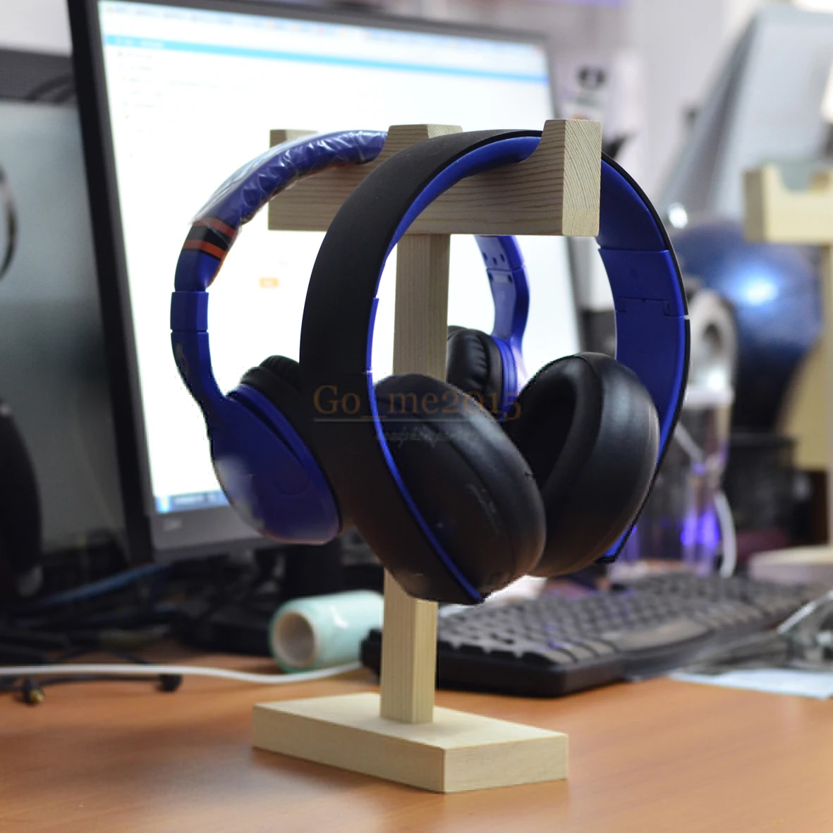 wood headset stand double hange headphone holder to display For Sony MDR 1ABT 1RNC DS7500 SA5000 7506DJ V700 V900 etc part |
