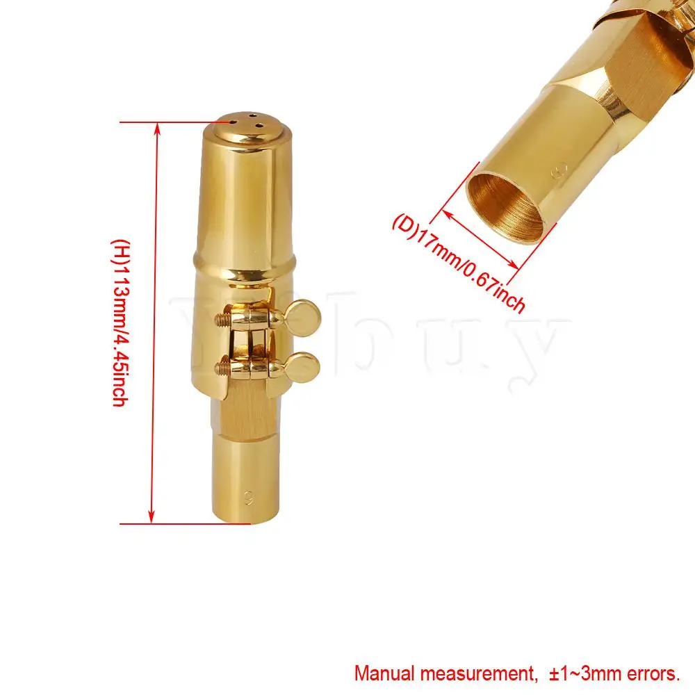 Yibuy 9# позолоченный латунный Sax набор мундштуков с крышкой Ligature для B плоский тенор саксофон деревянный духовой инструмент Аксессуары