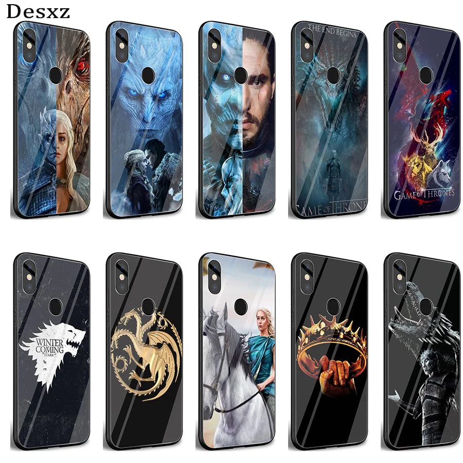 Чехол из закаленного стекла Desxz Throne Game для Xiaomi MI 8 9 Lite A1 A2 Redmi Note 5 6 7 Pro 6A 4X Pocophone