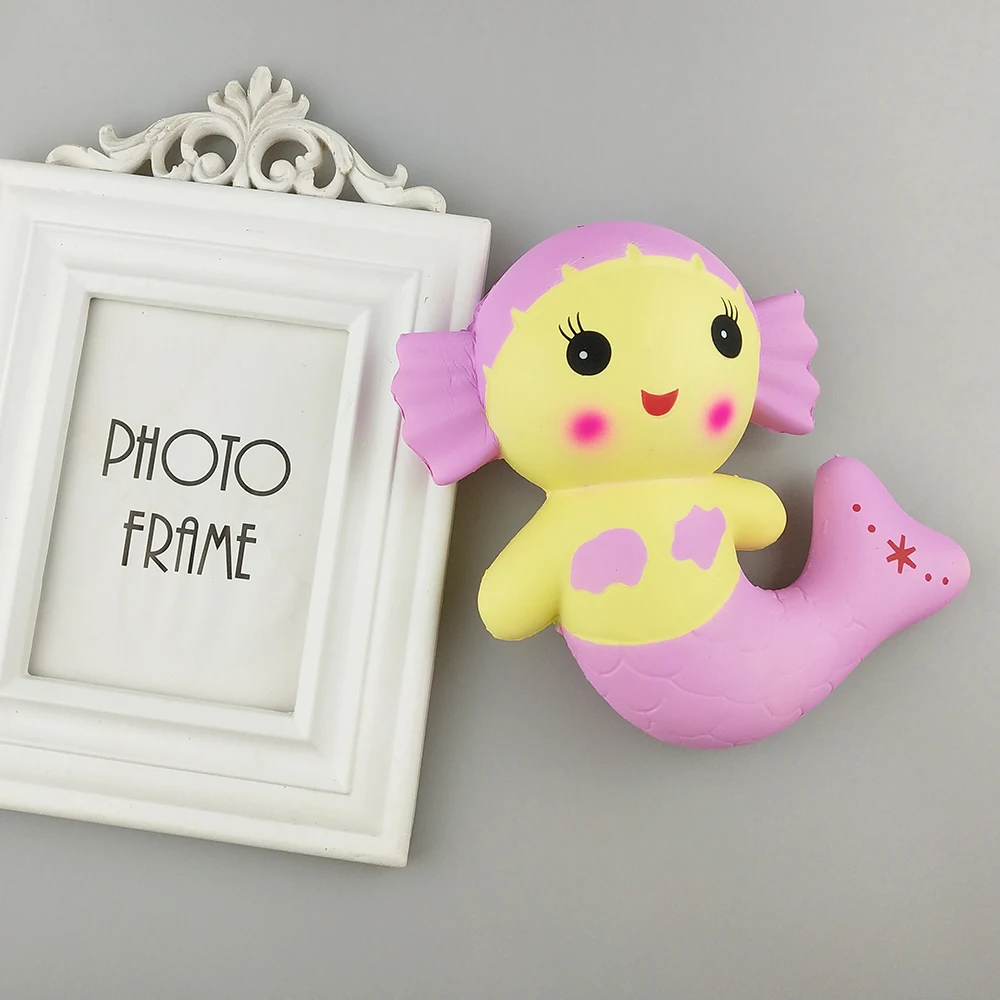 Новые мягкие игрушки для снятия стресса из мультфильма Kawaii Jumbo Русалка из полиуретановой пены медленно поднимающиеся игрушки для снятия стресса мягкие игрушки