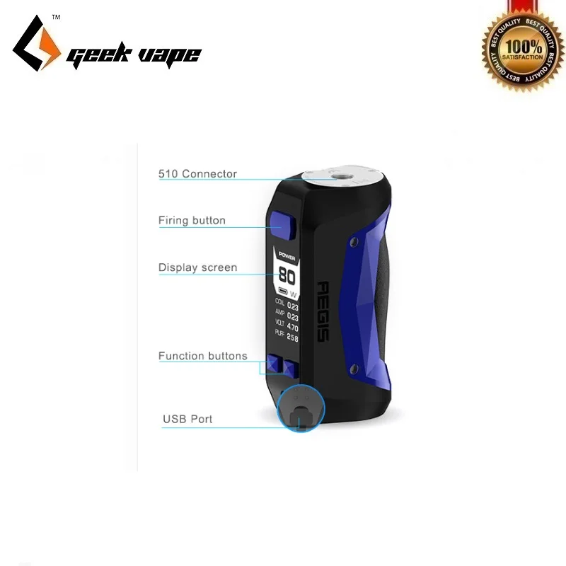 Оригинальный Geekvape Aegis мини 80 Вт комплект 2200 мАч электронная сигарета с 5 мл Cerberus Vape