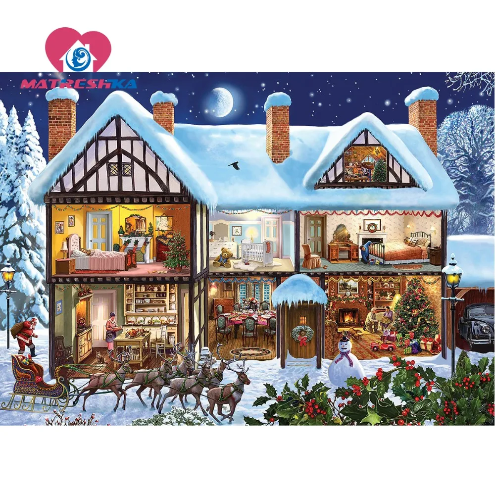 5d алмазная живопись Снежный ДОМ декорации площади картины из кристаллов хорошее
