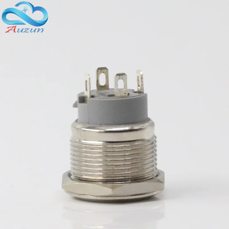 19 мм самоблокирующийся металлический кнопочный переключатель 12 В напряжение большой ток 10 Ann красный зеленый желтый синий белый медный никелированный