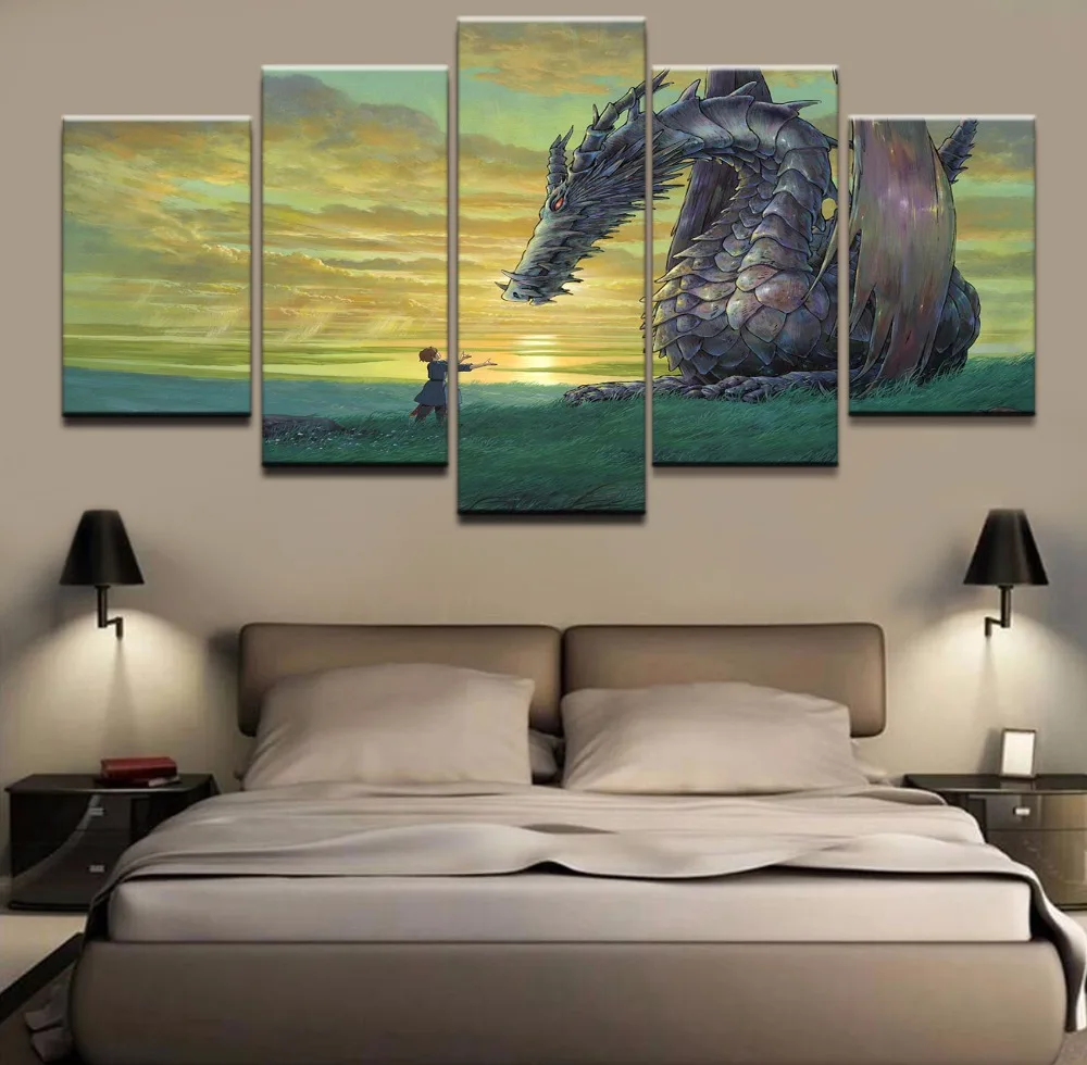 Холст картины на холсте Wall Art Модульная картина 5 шт. аниме Жемчуг дракона ролик из