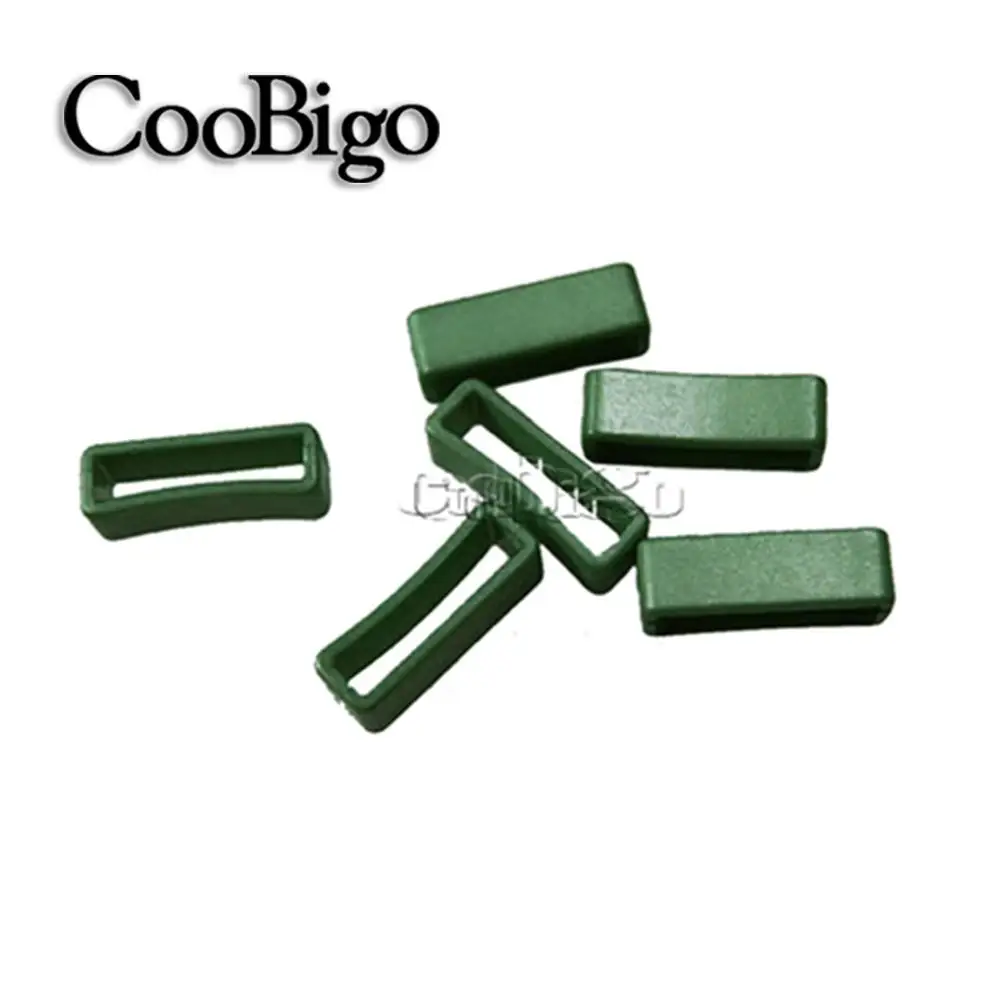 Military Green 12 шт в упаковке 3/"(20 мм) Красочные пластмассовый Пояс Пряжка-петля лямки ремень Хранитель Для ошейник с ремешком DIY аксессуары для одежды - Цвет: Military Green